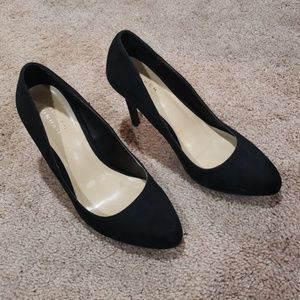 Black suede heels